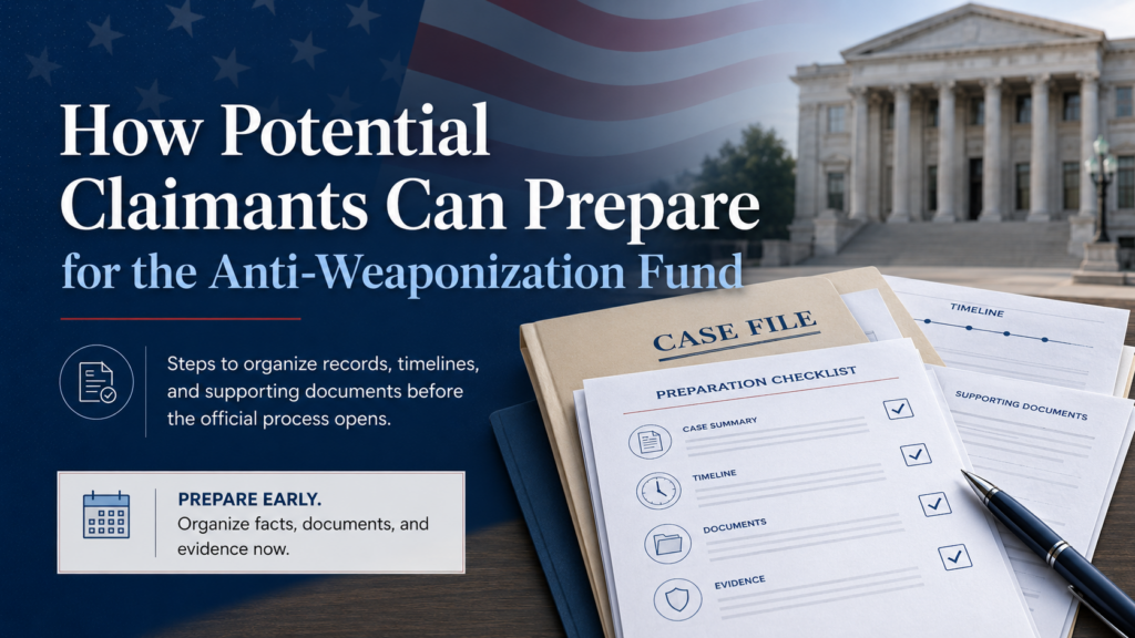 How Potential Claimants Can Prepare for the Anti-Weaponization Fund