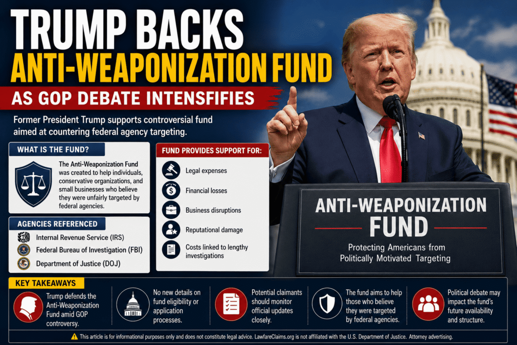 Trump Backs Controversial Anti-Weaponization Fund as GOP Debate Intensifies